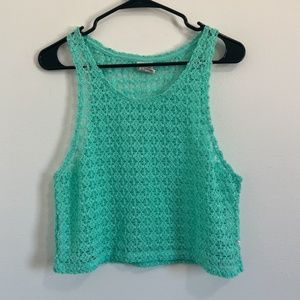 PINK Blue Lace Tank Top